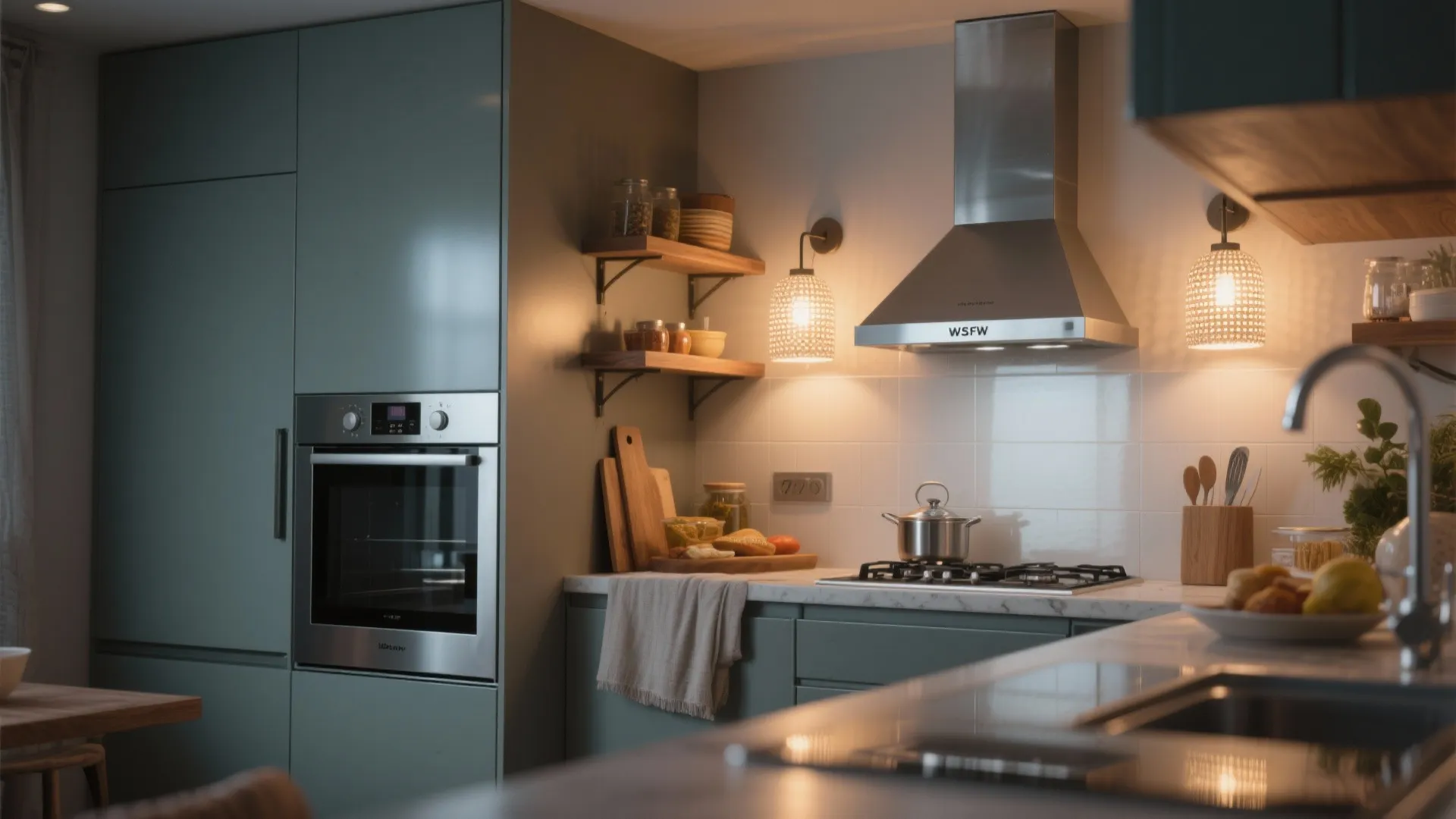 Warm accents to balance stainless steel