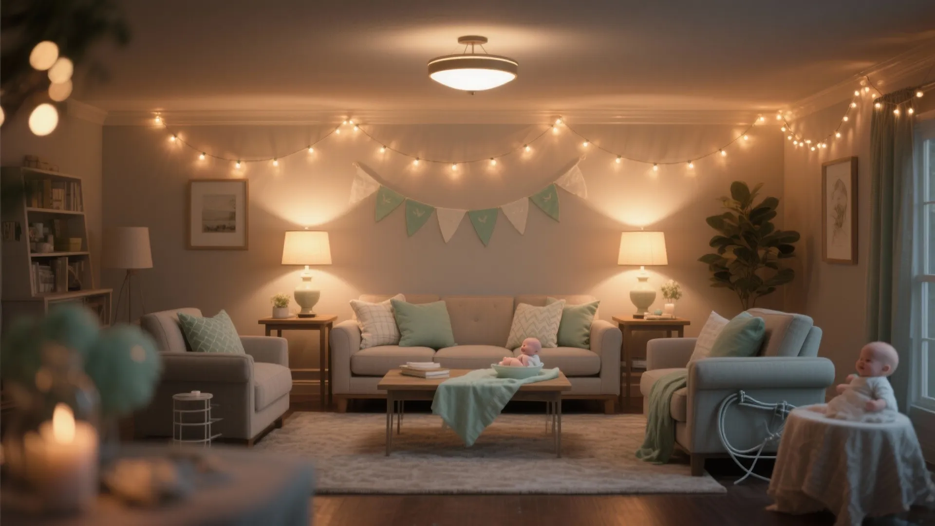 Ambient lighting and a calm soundscape