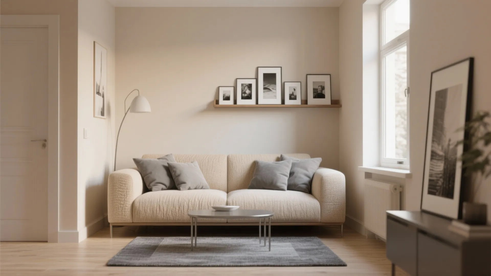 1. Warm Beige Base + Cool Grey Accents