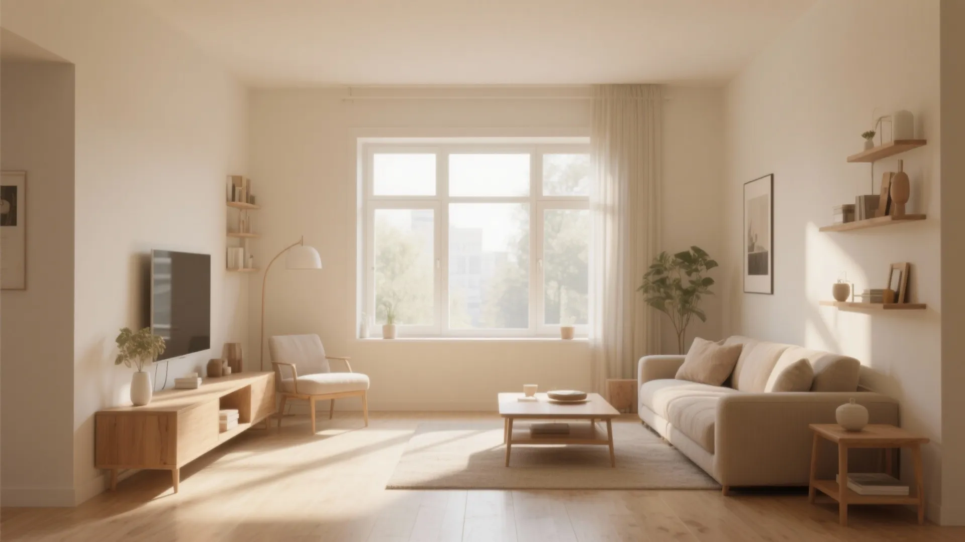 2. Warm Beige and Natural Light
