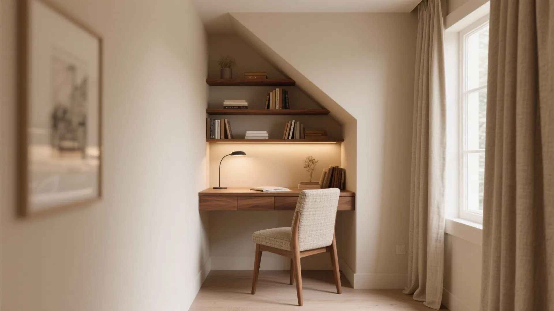 Warm Beige with Wood Accents