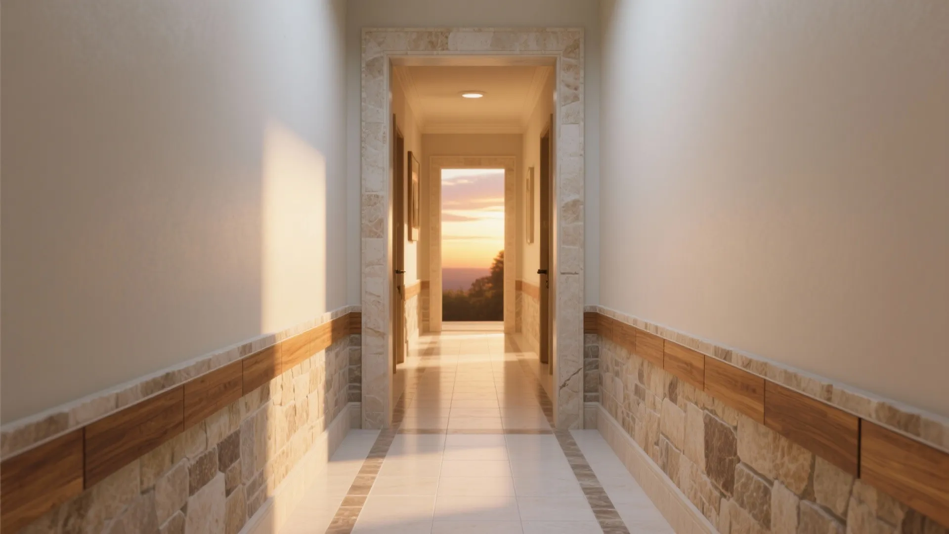 Warmth with stone or wood-look border