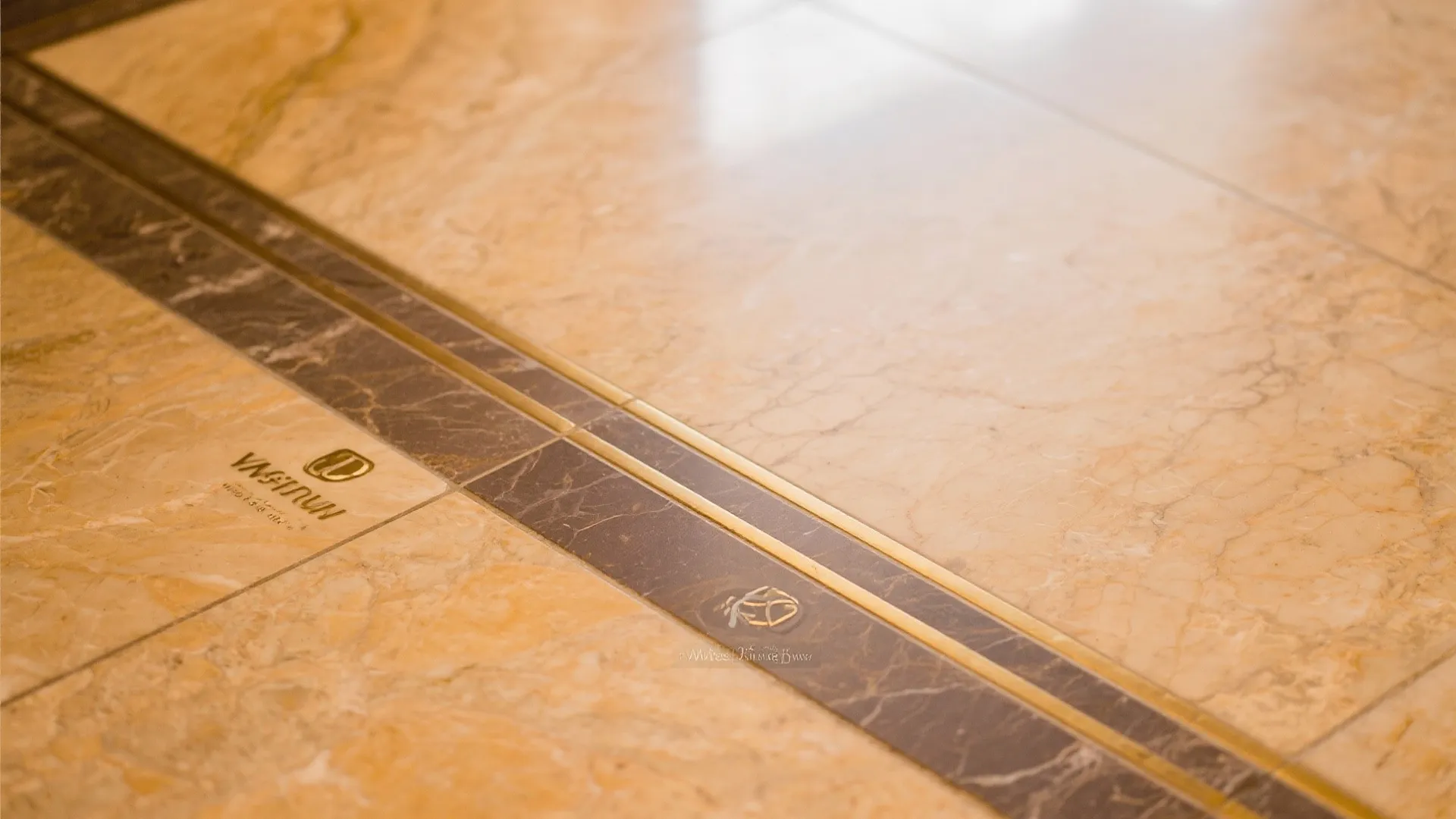 4) Warm-toned marble mix with brass inlay