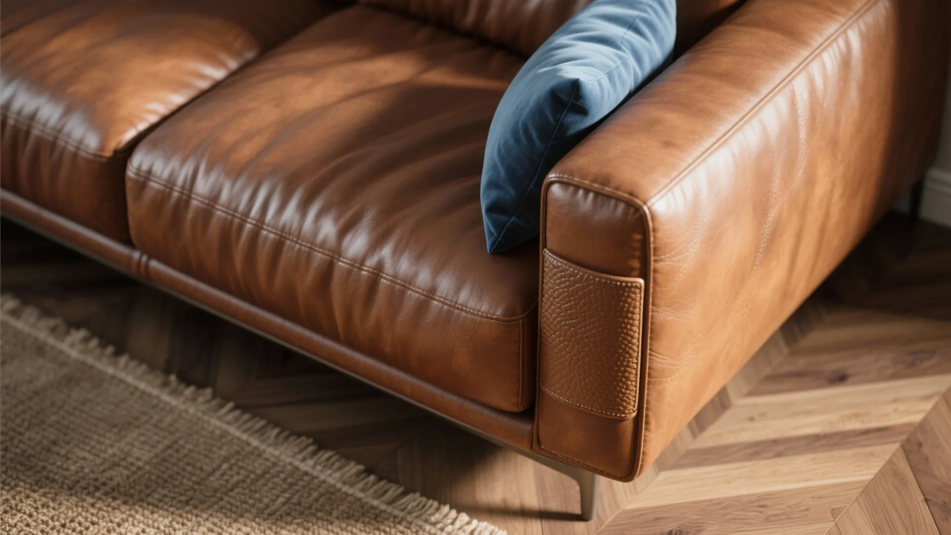 1. Anchor with a Warm Brown Sofa