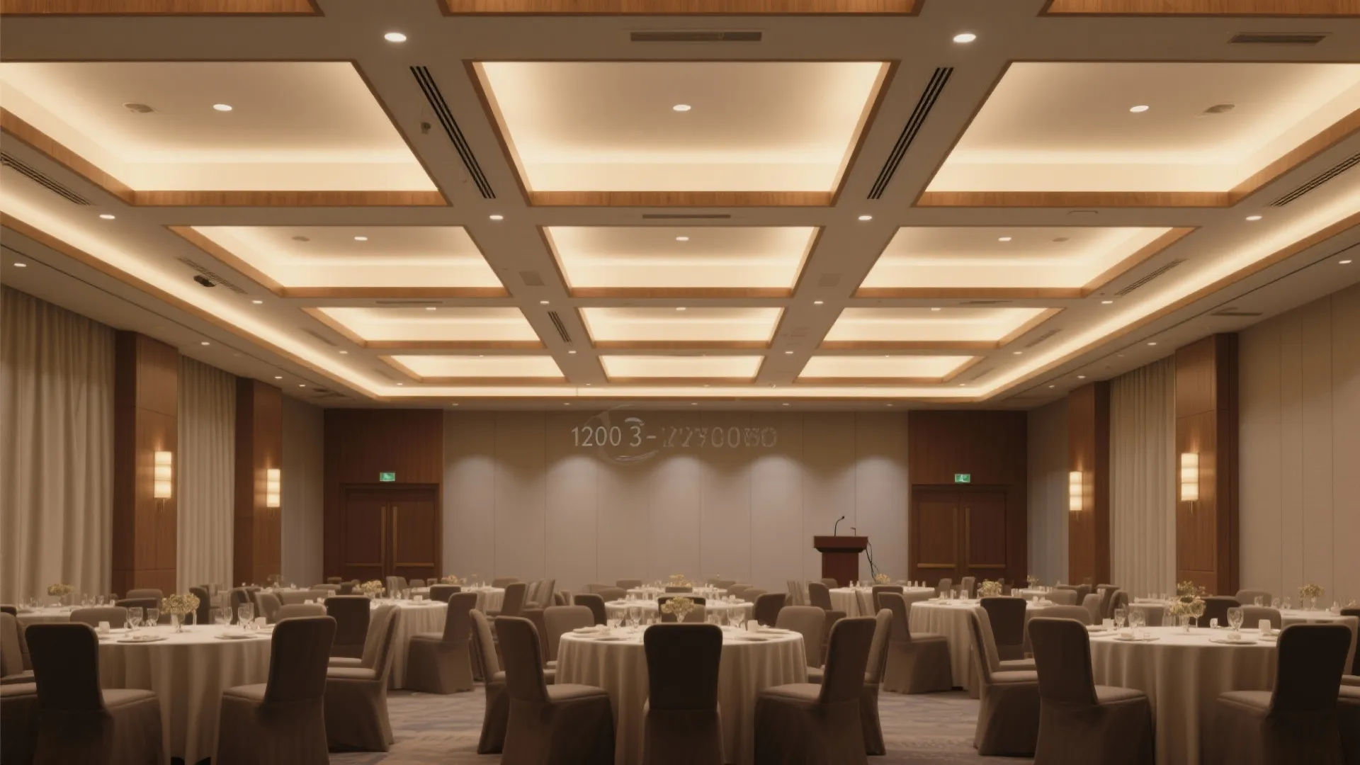 Minimalist lighting grid with warm dim