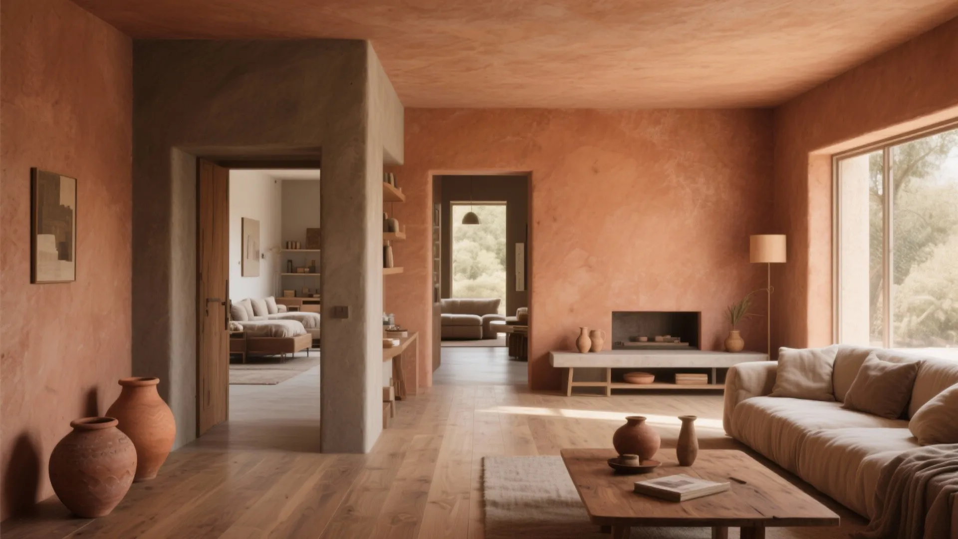 2. Warm earth tones that flow room to room