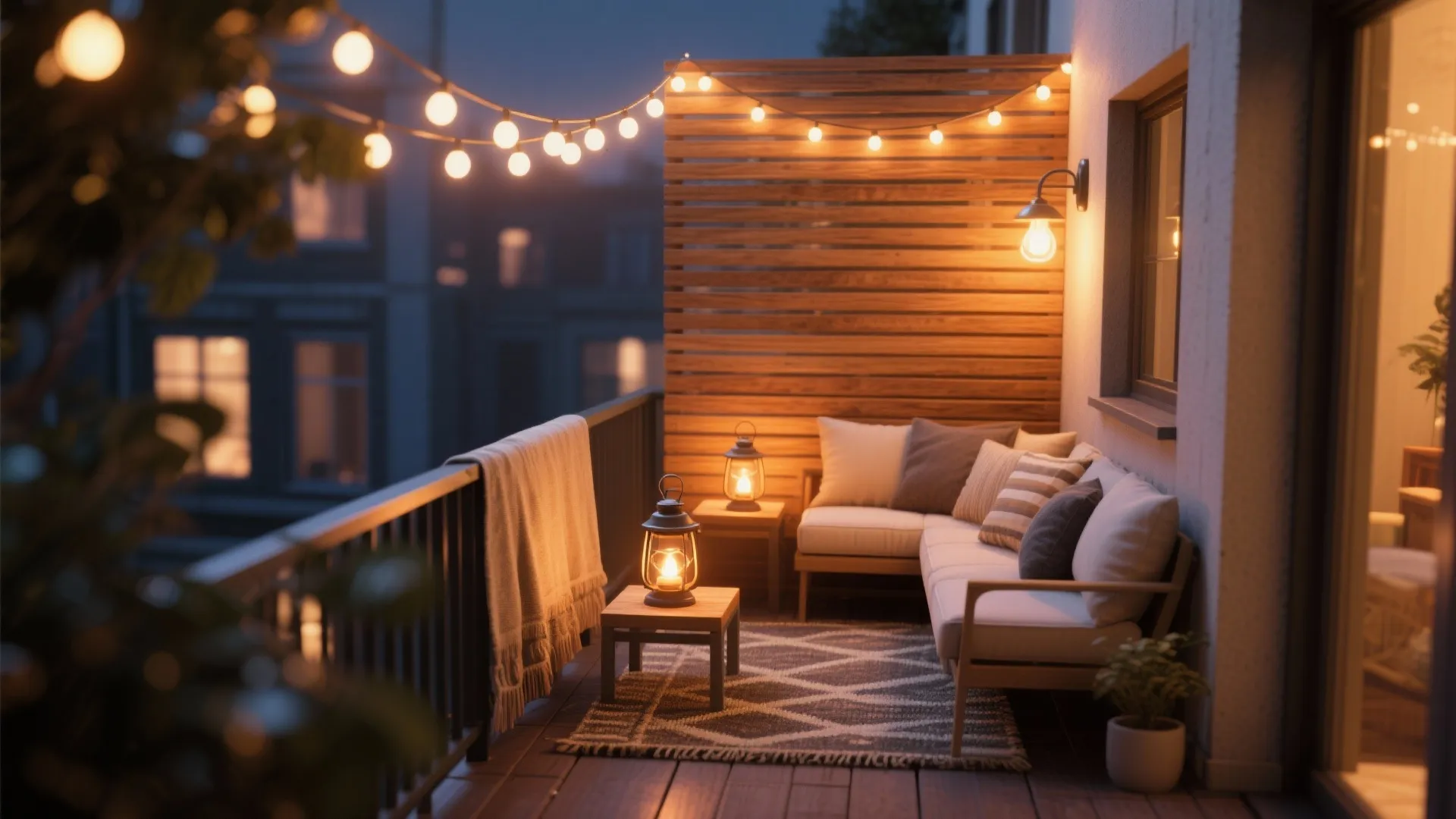 Layered Lighting and Textiles for Evening Warmth