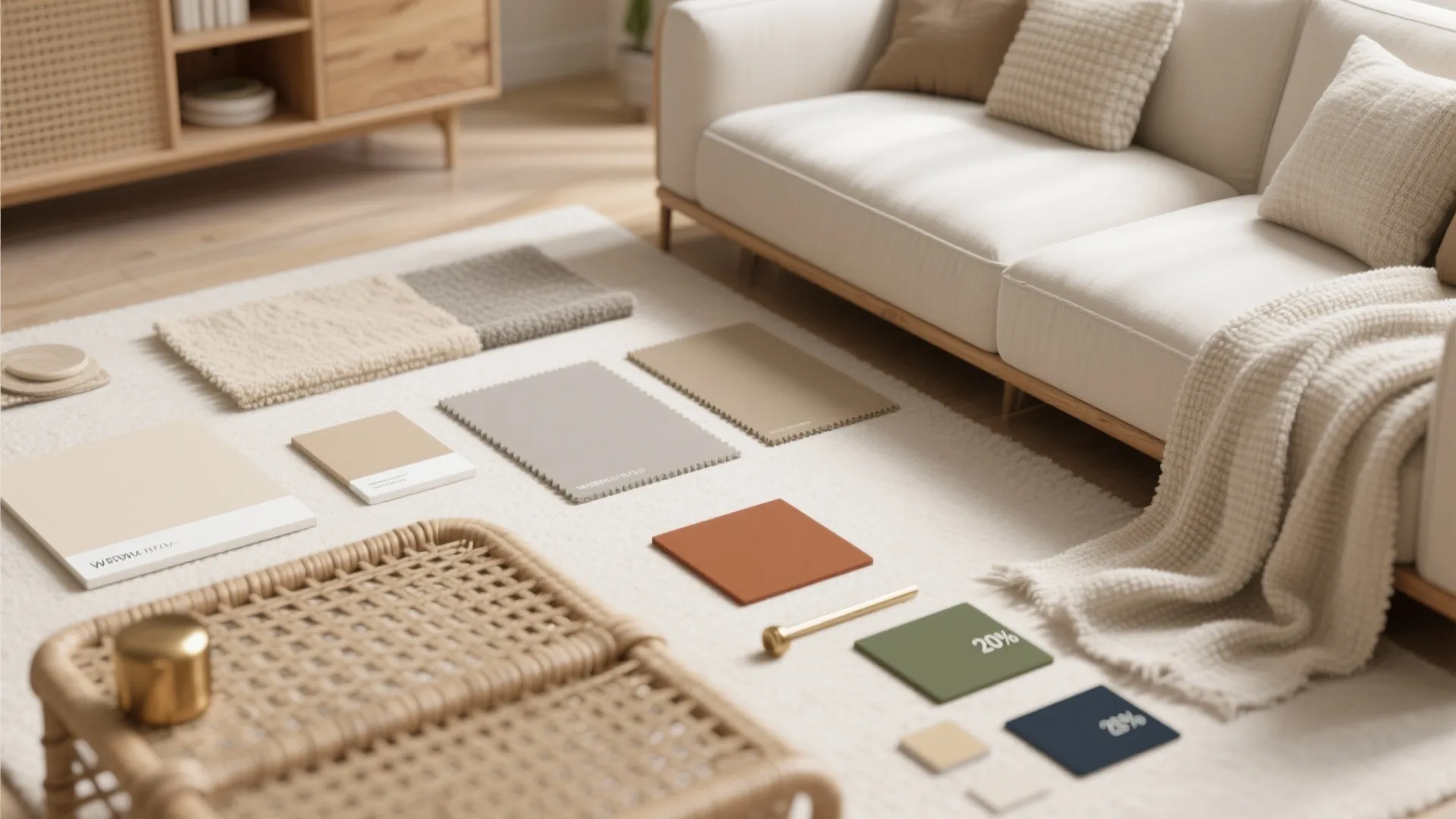 Warm neutral palette with healthy finishes