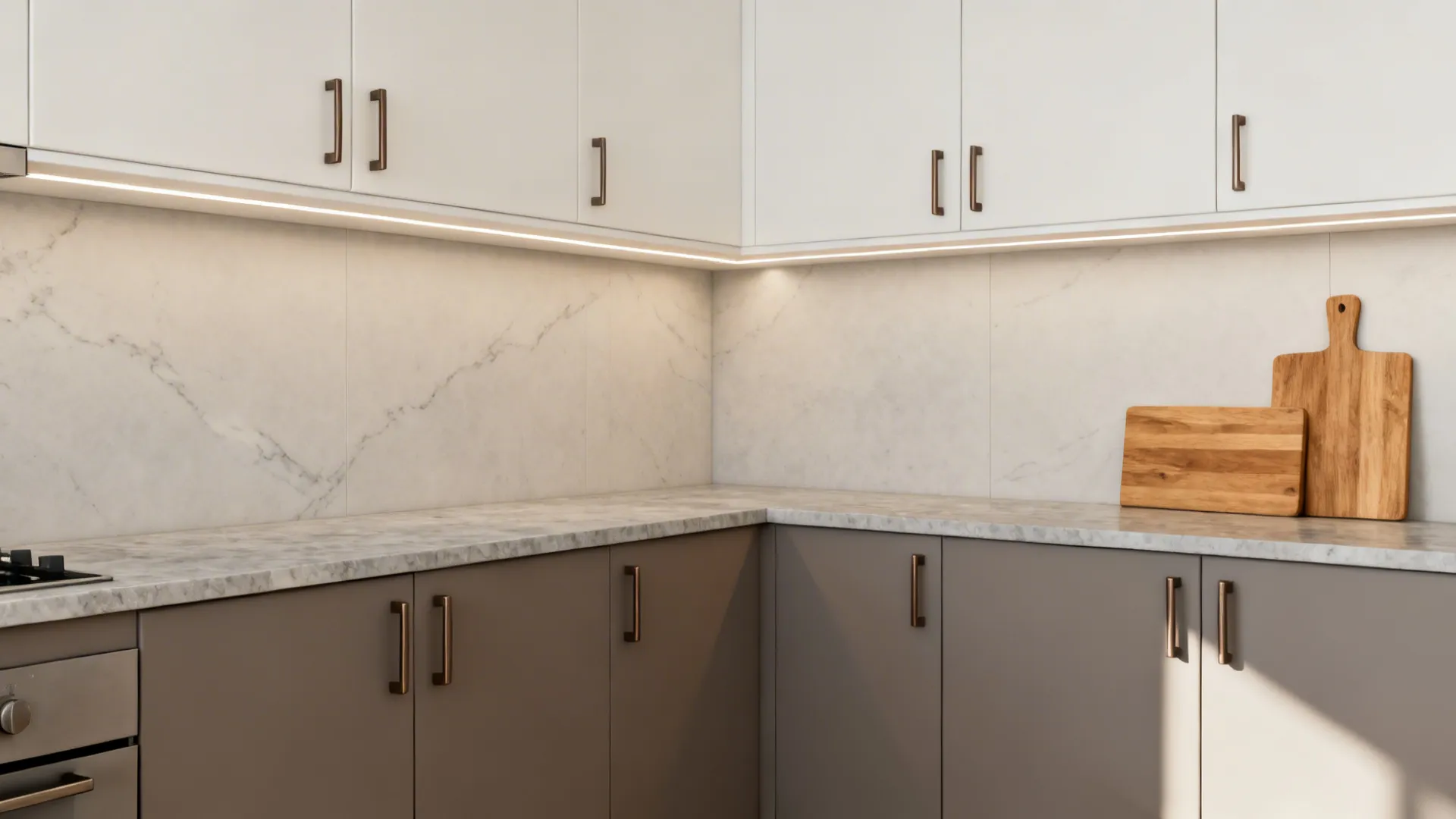 Warm Gray + Crisp White, Balanced with Textures