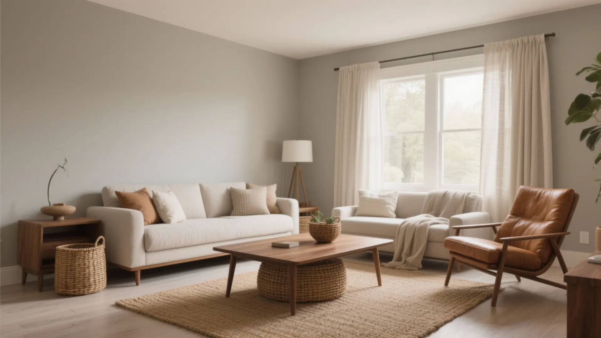 3) Warm Greige with Wood Accents for a Cozy Core