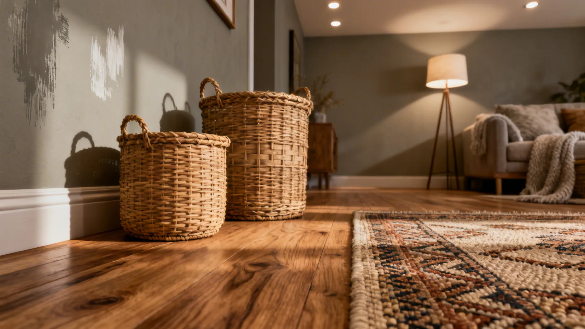 1. Warm Greige with Wooden Accents