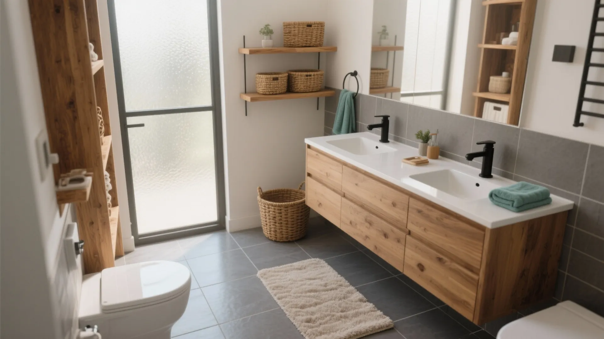 5 Creative Ideas for Bathrooms with Grey Floors: Small bathroom ideas and practical tips for styling grey floor tiles with personality