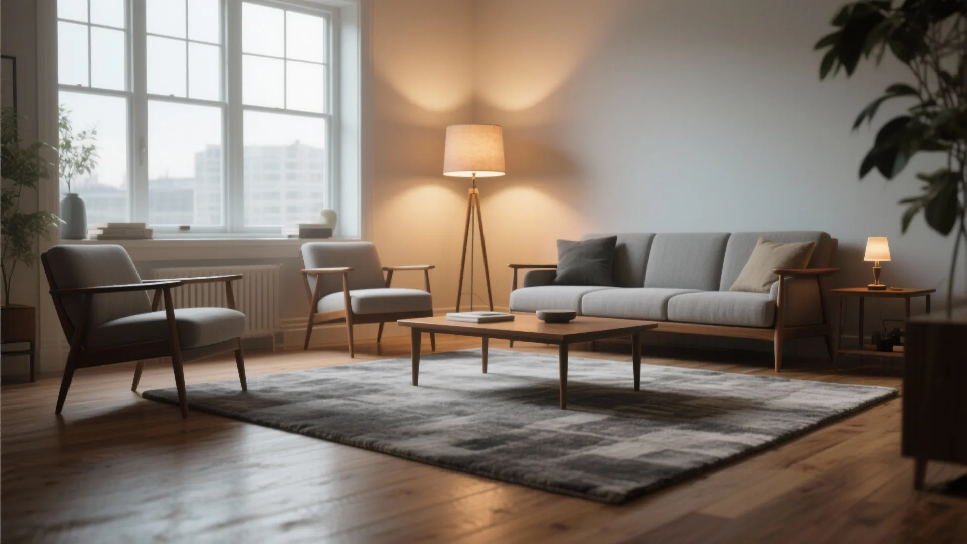 5. Brighten with Layered Light and Warm Greys