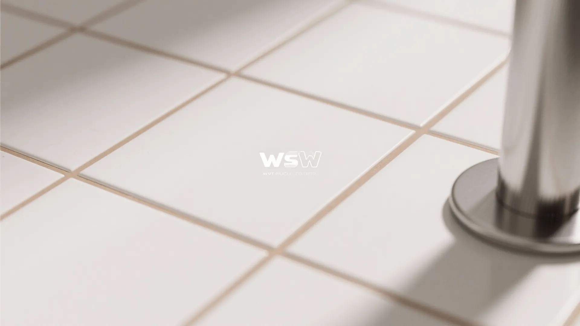 1) Minimal white tile with warm grout balance