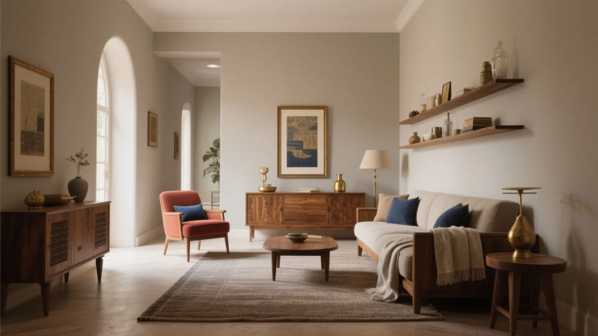 Warm Neutrals Ground the Hall