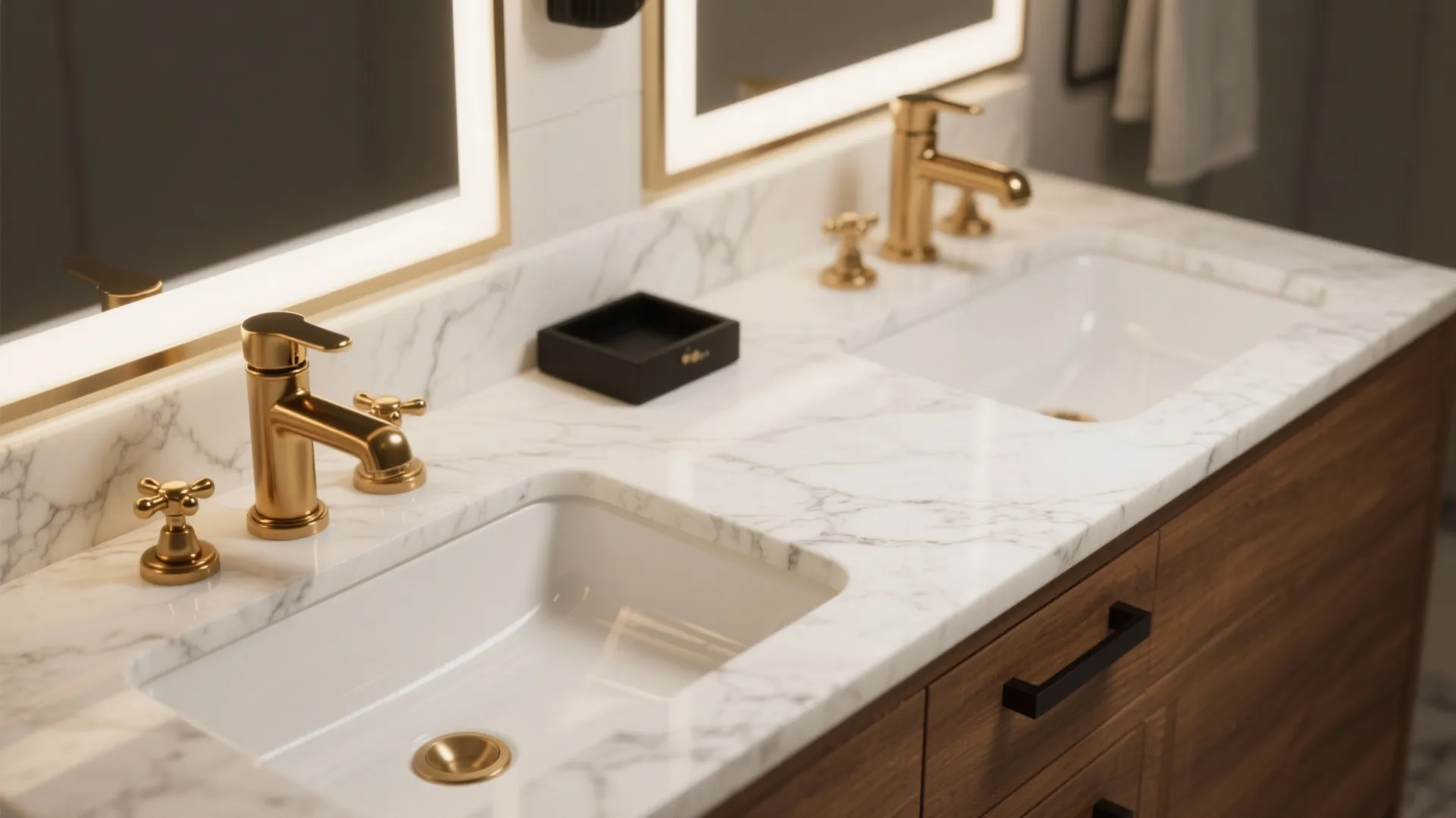 3. Choose hardware and countertops for warmth