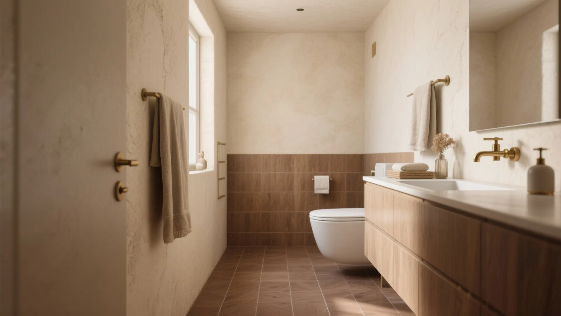 1. Warm layered neutrals: mix finishes, not hues