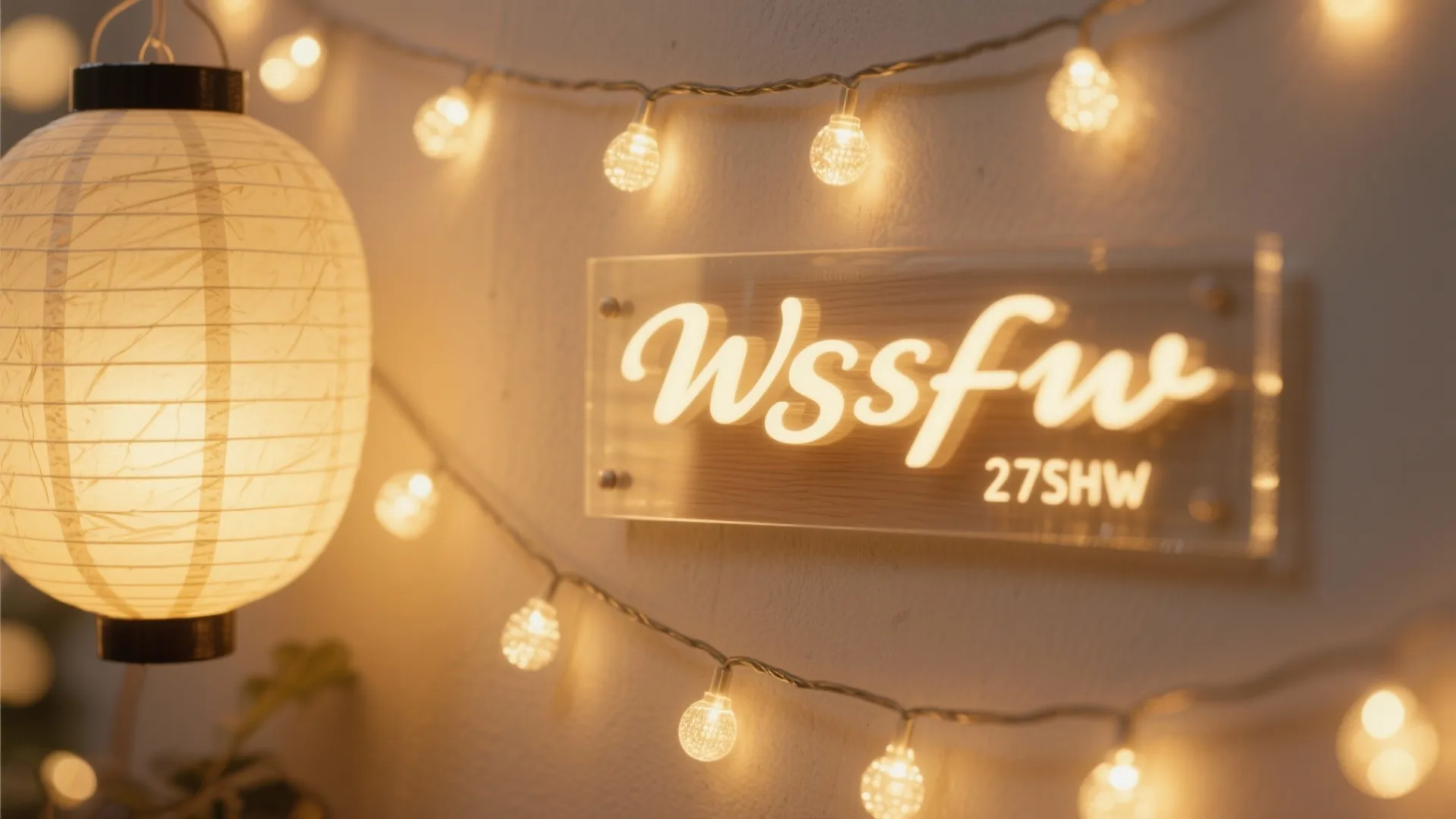 Warm Glow Lighting: LED Strings, Paper Lanterns, and a Name Sign