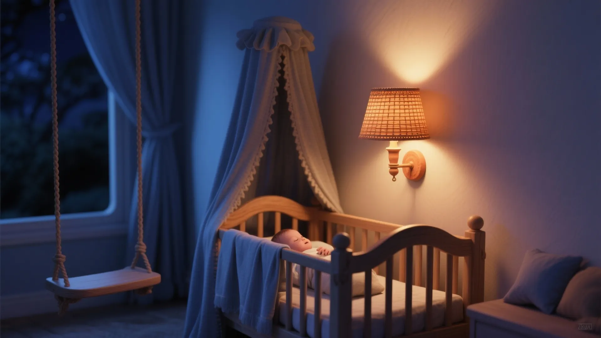 Soft Lighting: Warm LEDs, Earthen Lampshade, and Dimmer