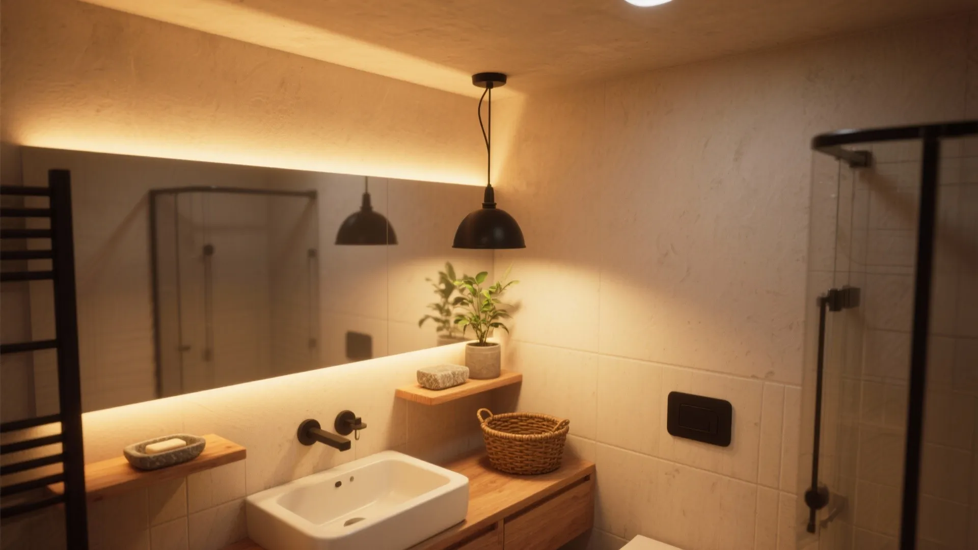 4. Layer warm lighting and a focal accent