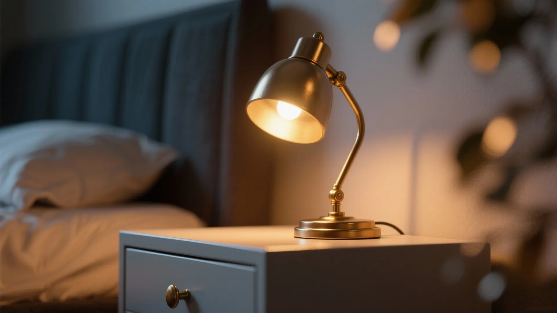 4. Warm Lighting and Metallic Finishes