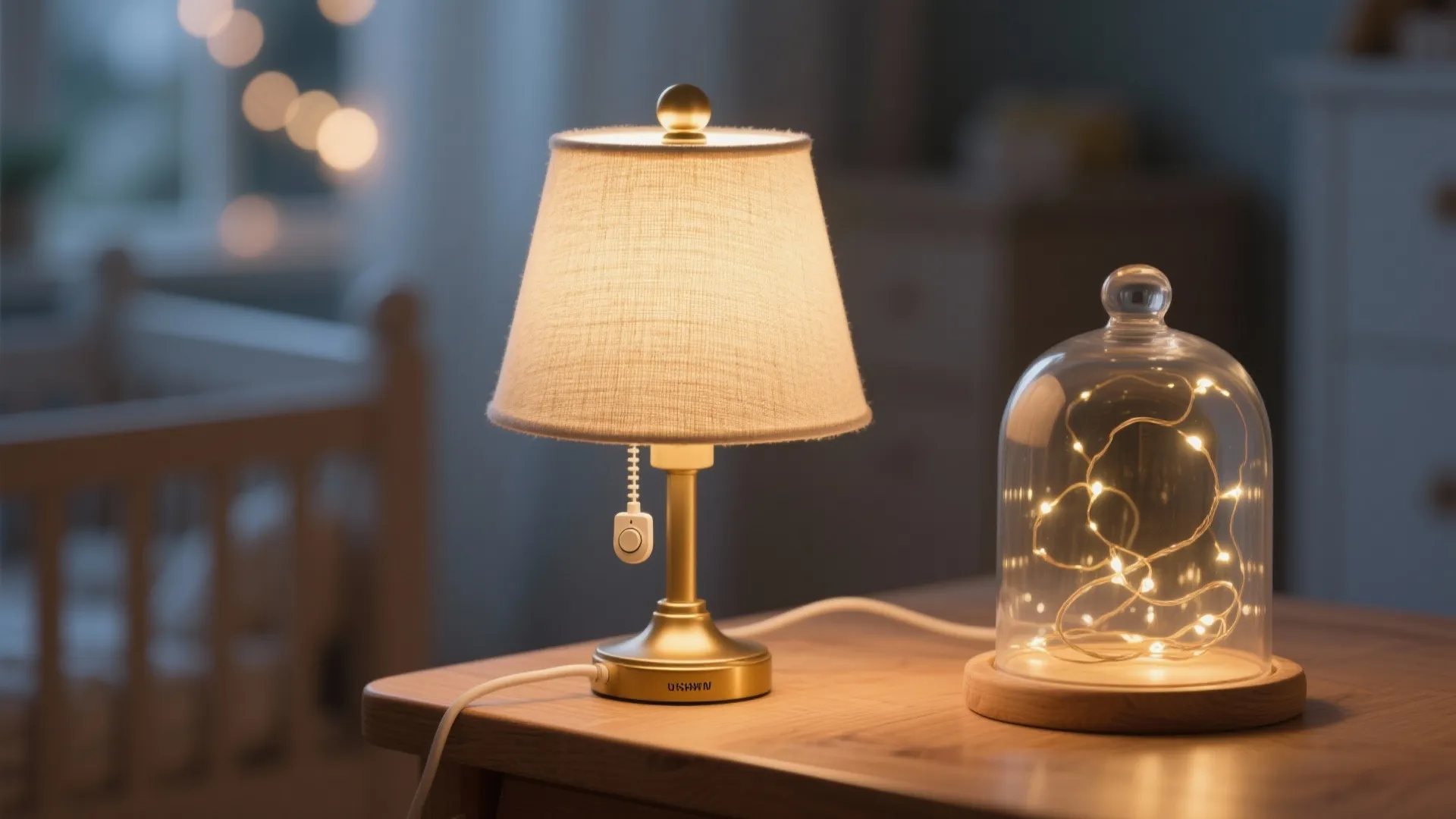 Warm, dimmable lighting and twinkle accents (with safety in mind)