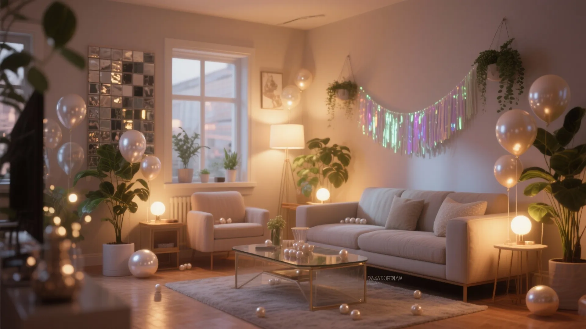 Accent lighting and reflective materials