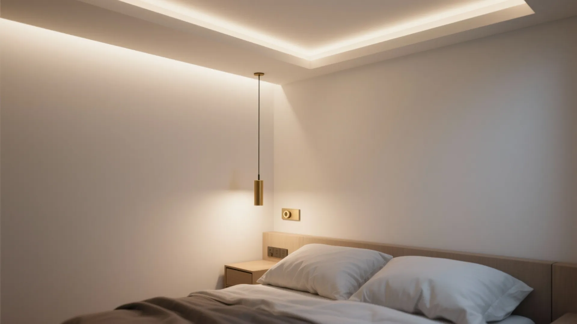 2. Use warm lighting with minimal fixtures