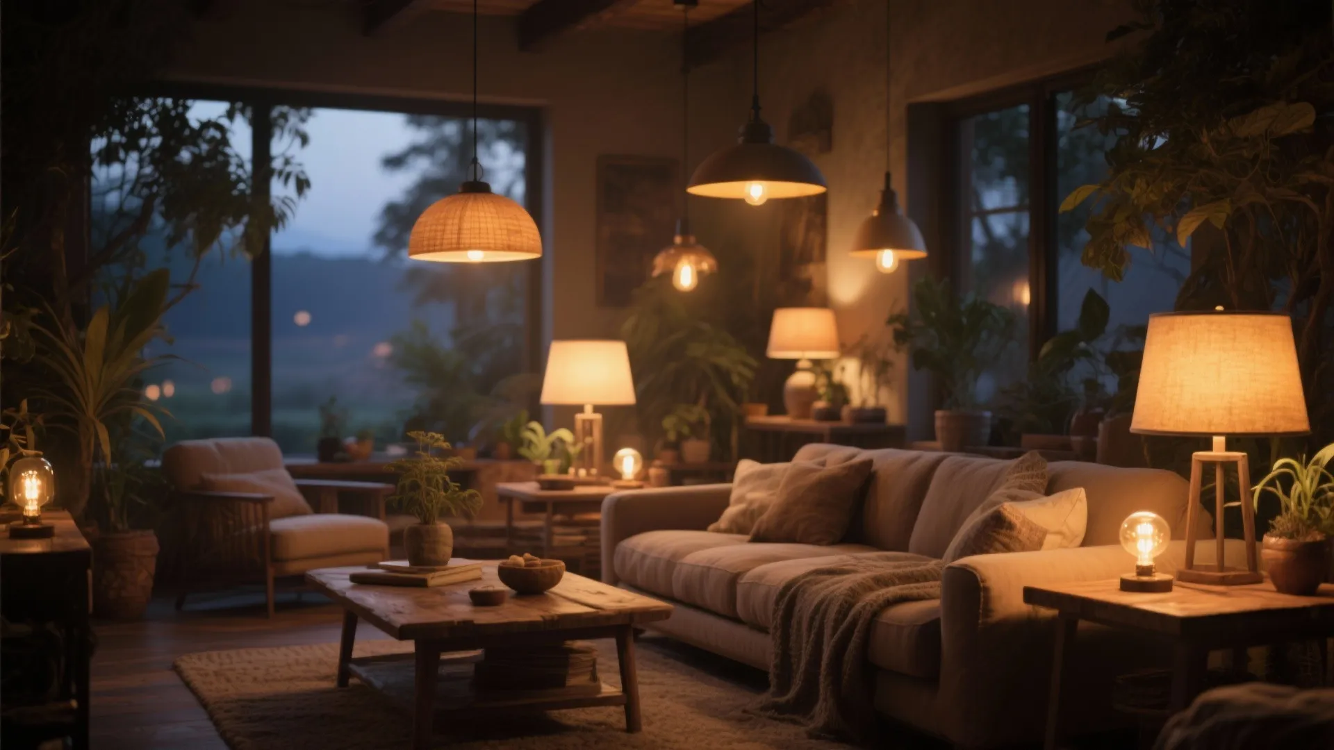 5. Cozy Lighting with Warm Bulbs