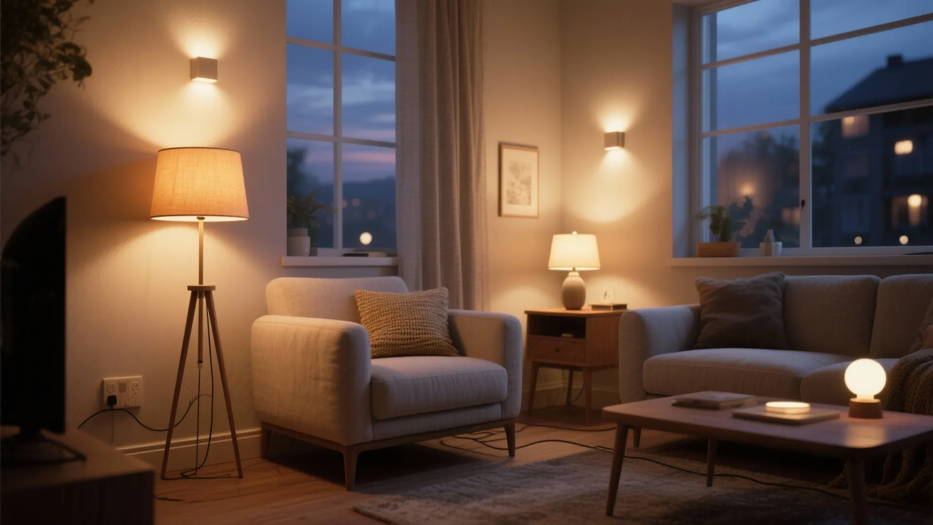 2) Layered lighting with warm dimmers