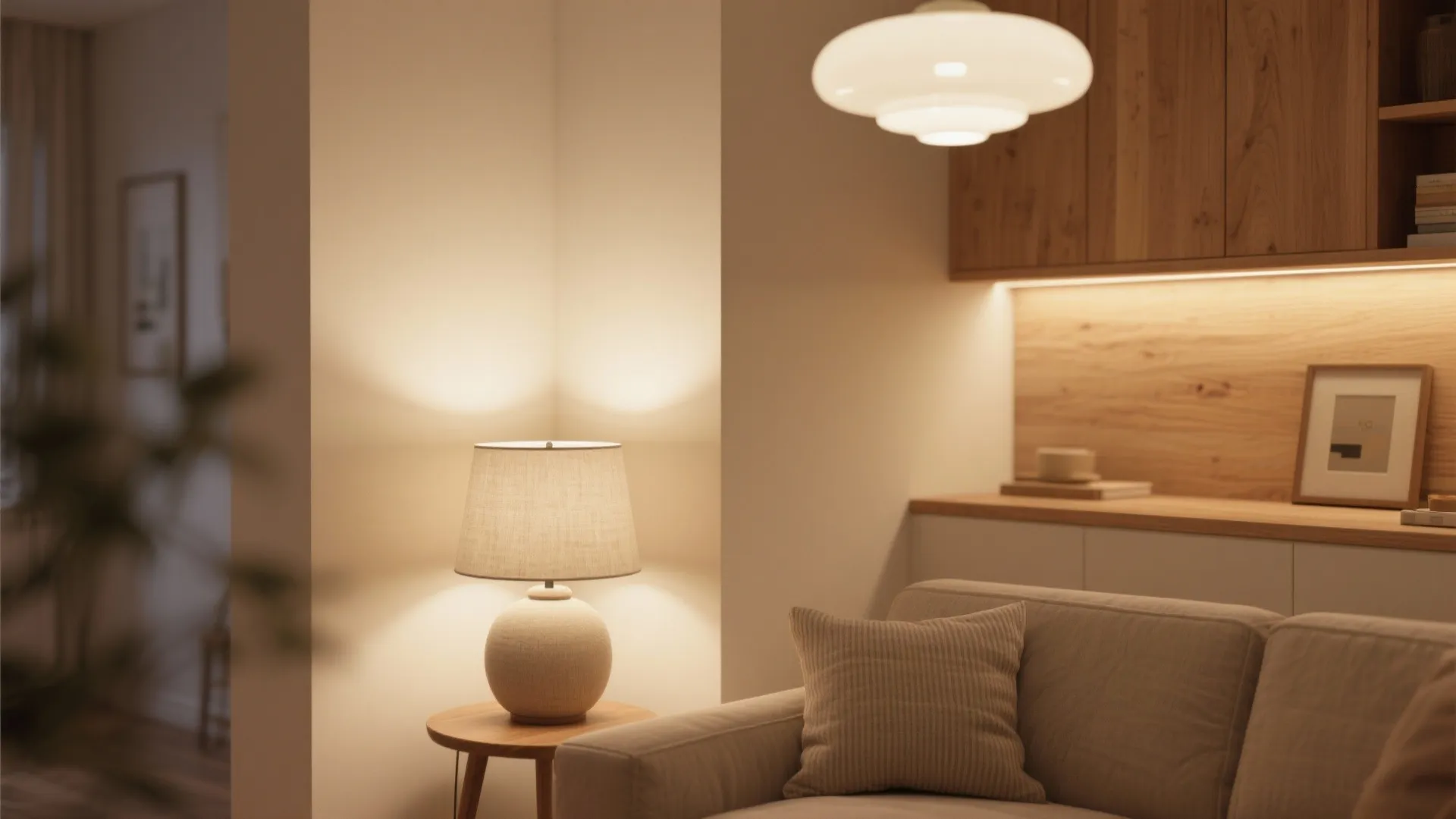 Warmth with Materials: Shades, Wood, and Fabric