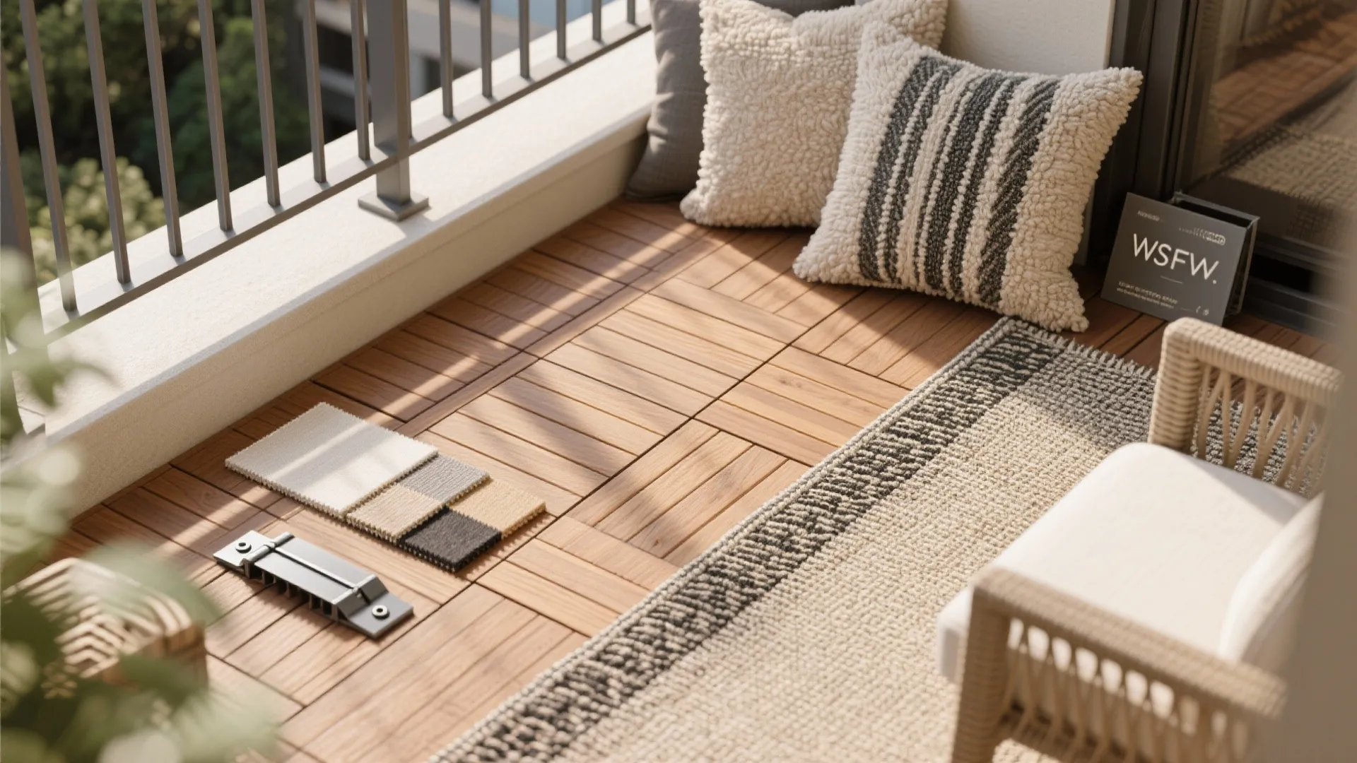 Warm Materials: Deck Tiles, Textures, and Outdoor Fabrics
