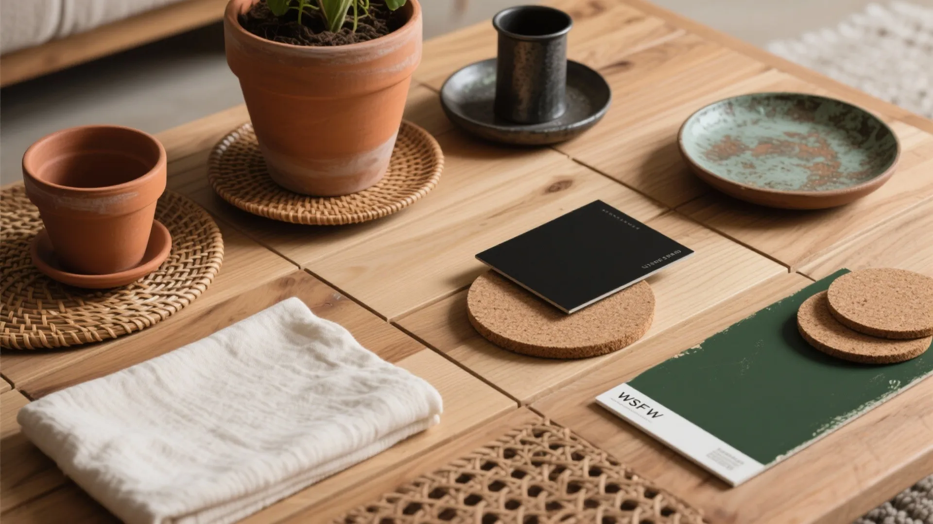 Warm Natural Materials as a Cohesive Palette