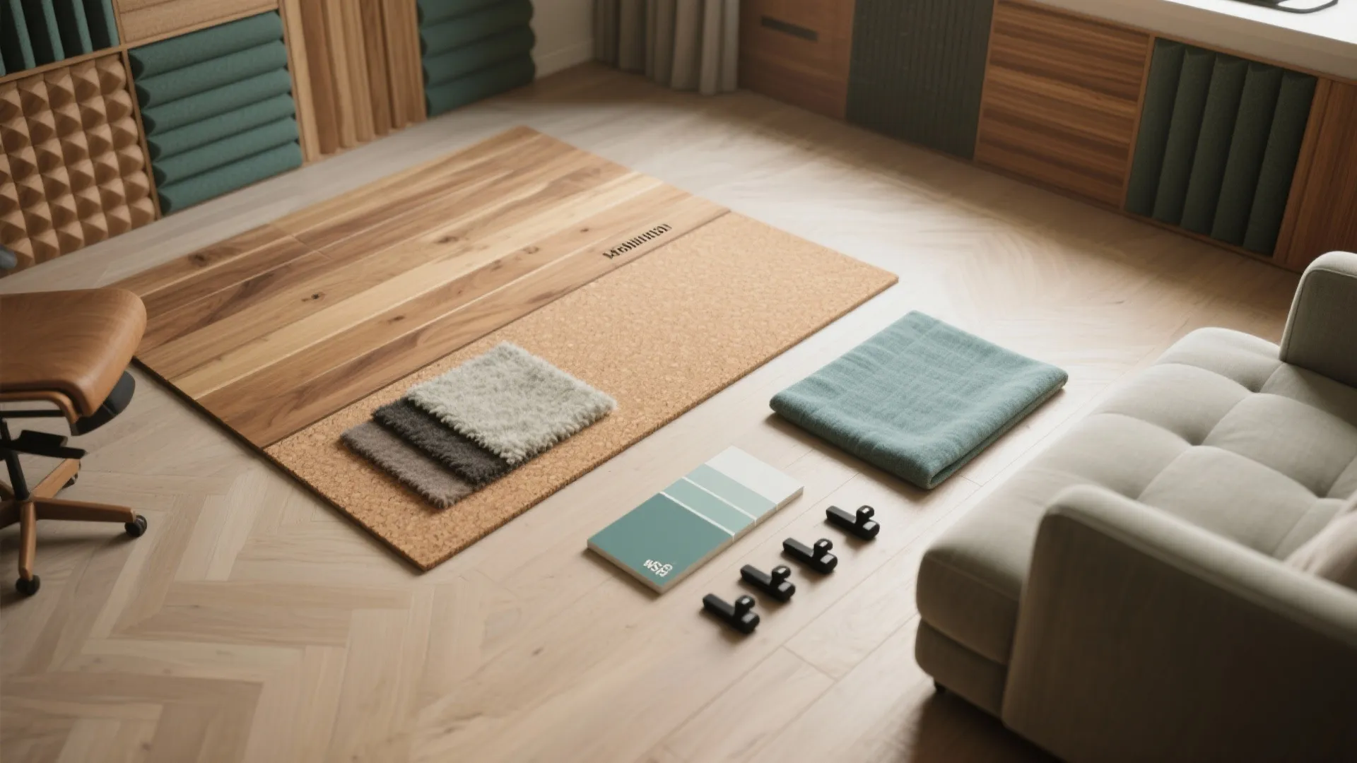 Warm, Quiet Materials: Wood + Textiles Balance