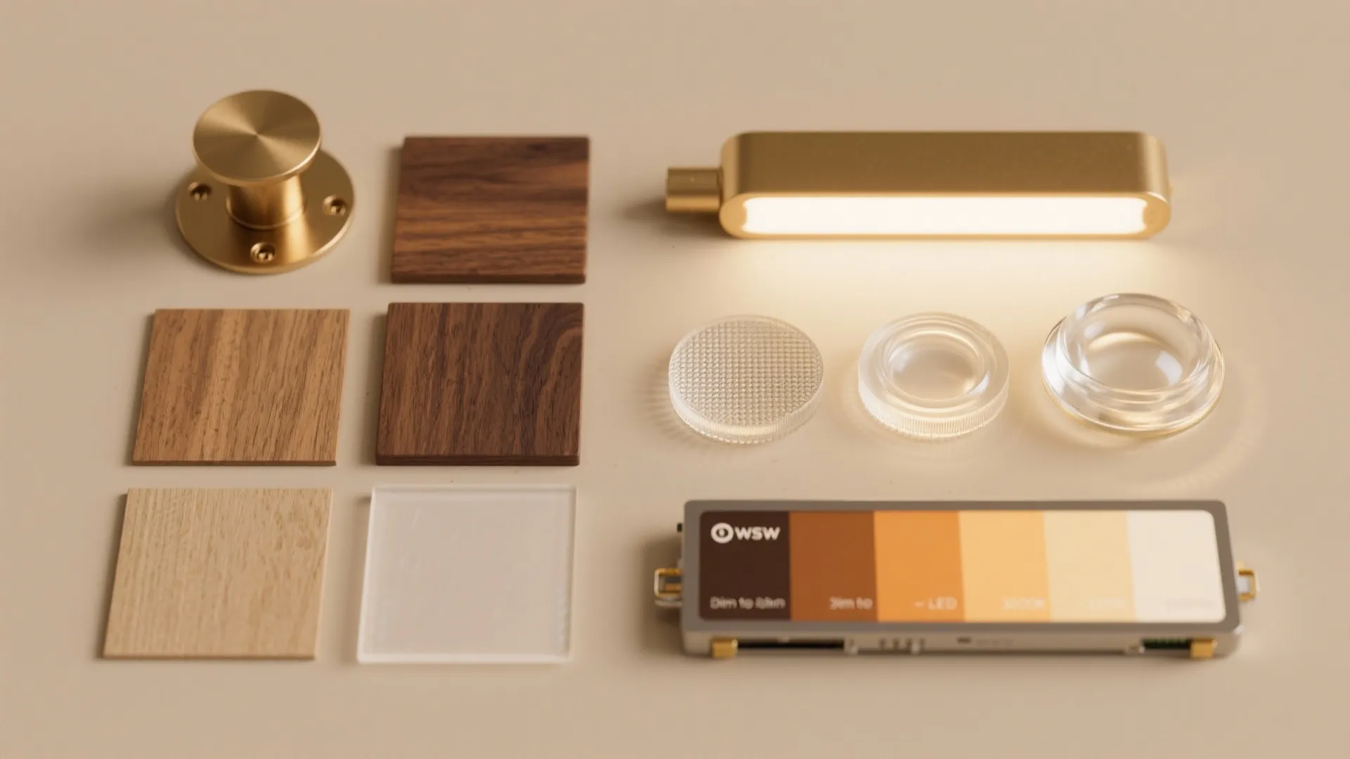 Warm materials and dim-to-warm LEDs for a welcoming glow