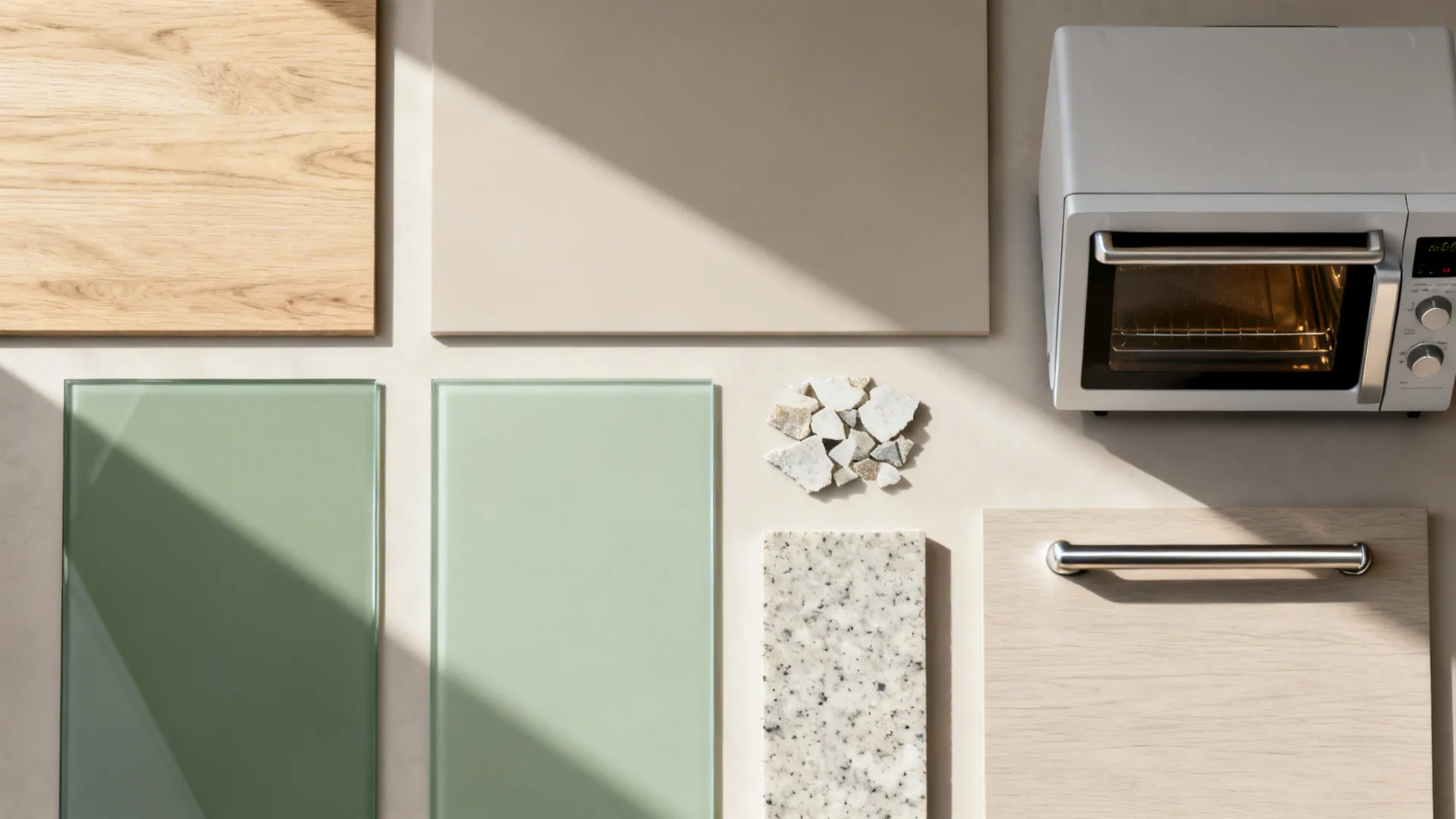 Warm wood, matte finishes, and compact appliances