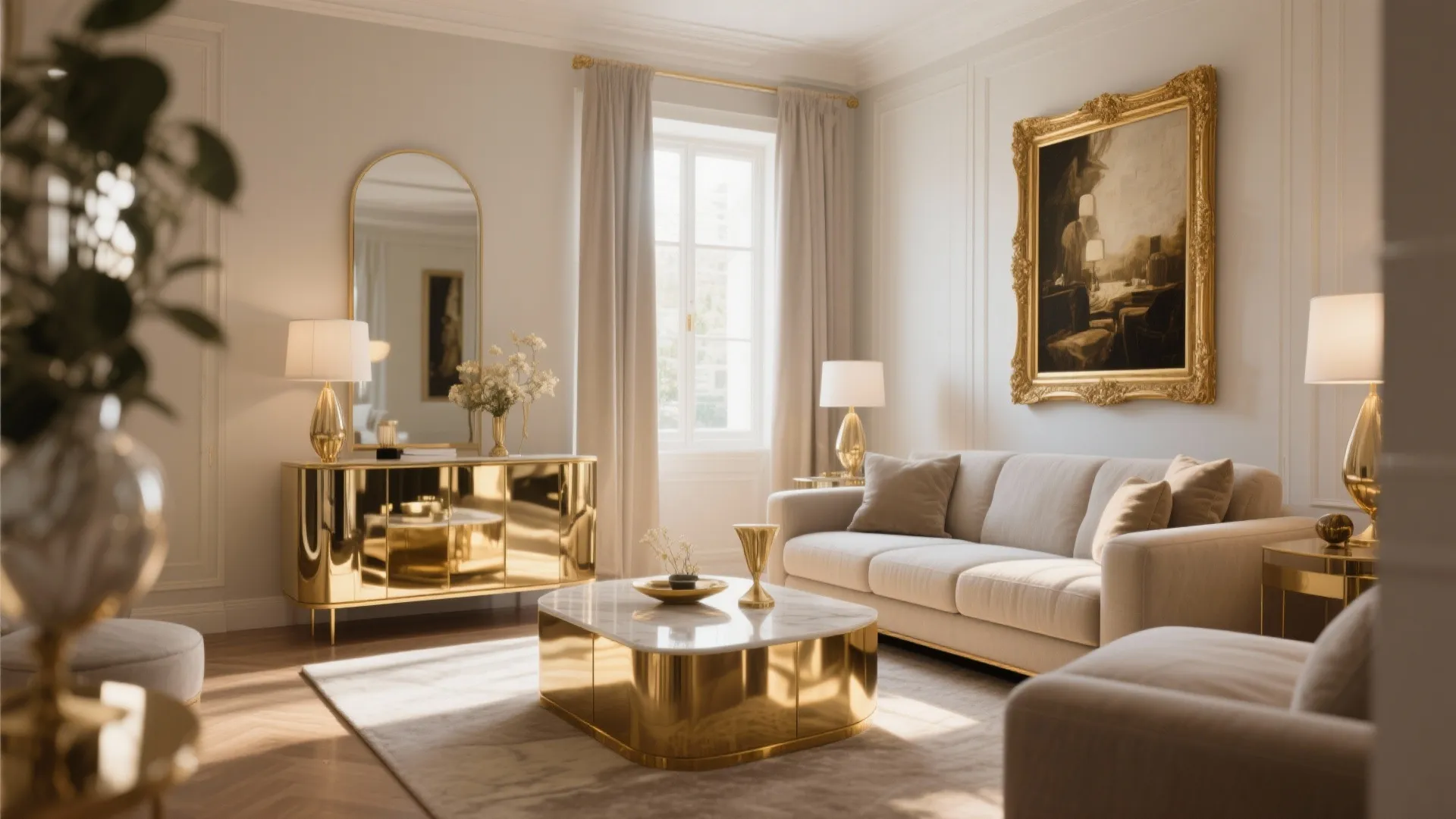 8. Warm Metallic Accents