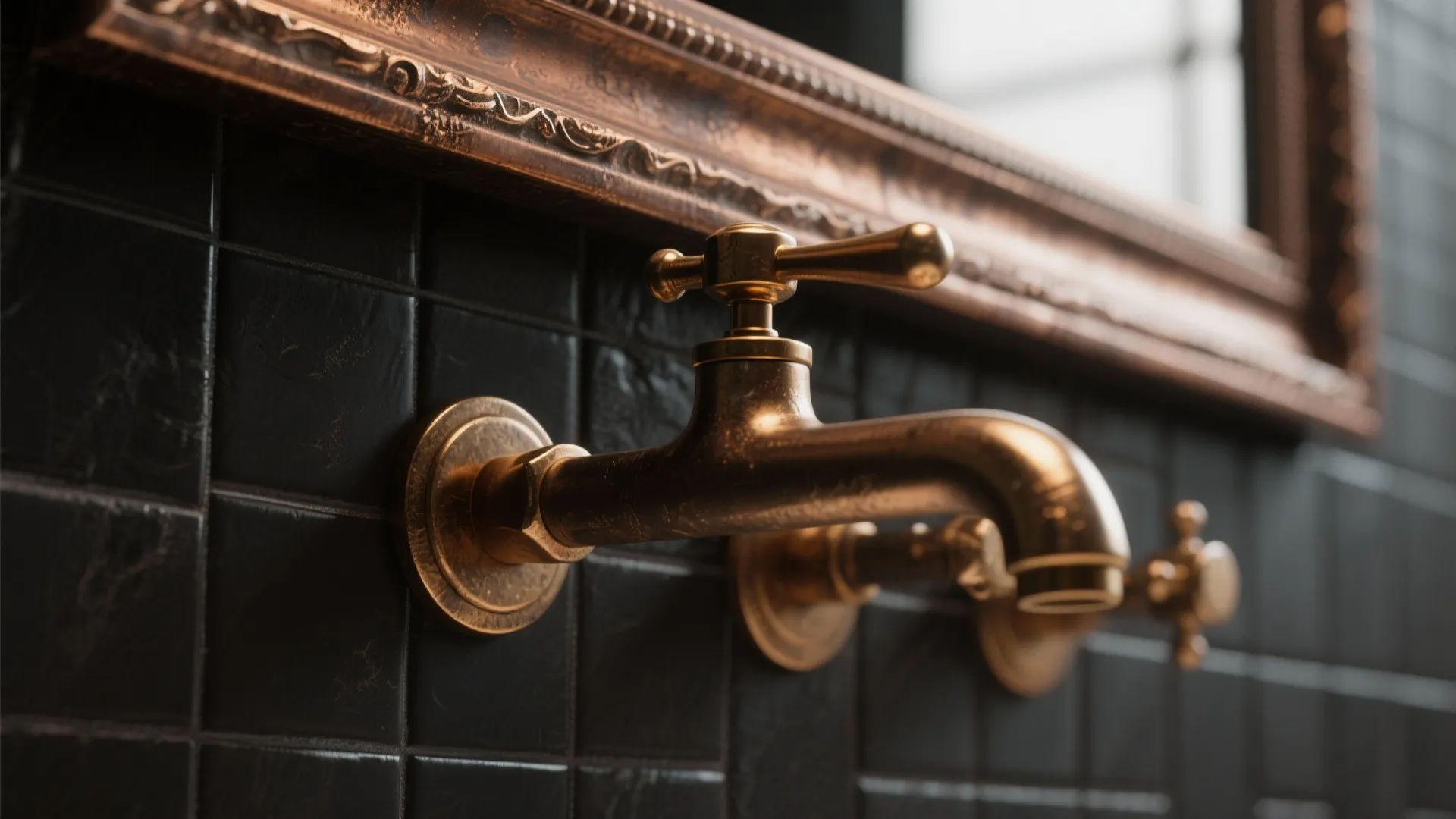 Dark with Warm Metals: Brass and Bronze Highlights