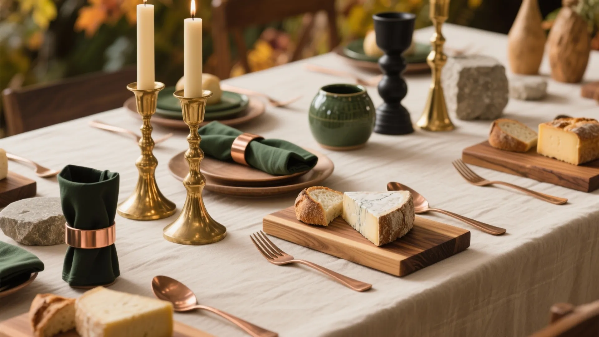 Tips 5: Warm metals with wood, balanced height