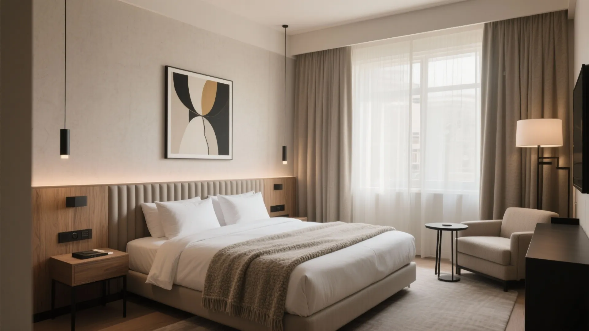 Warm Minimalist Layers in a Small Suite