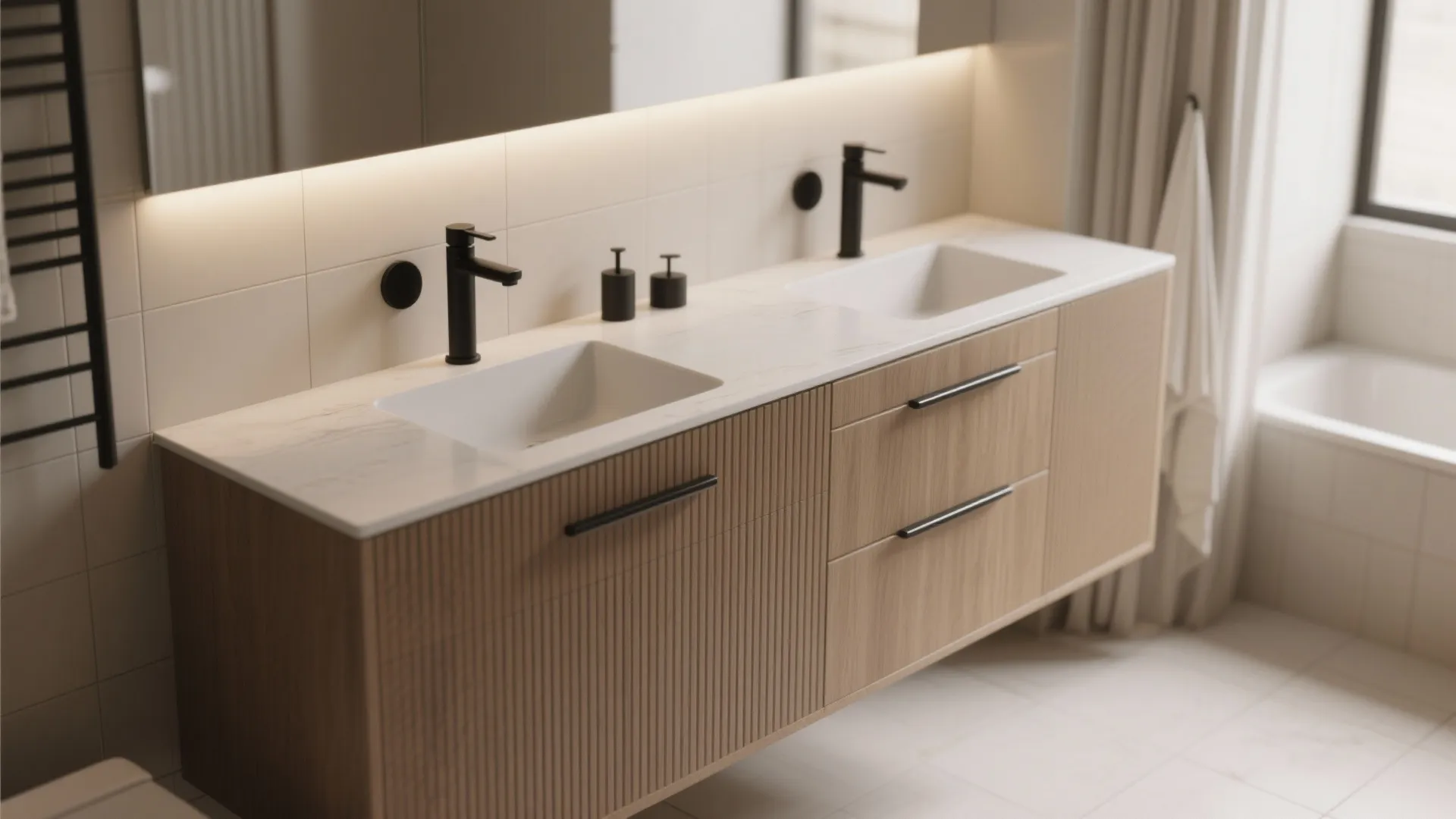 Warm minimalism: matte finishes, wood tones, and slim profiles