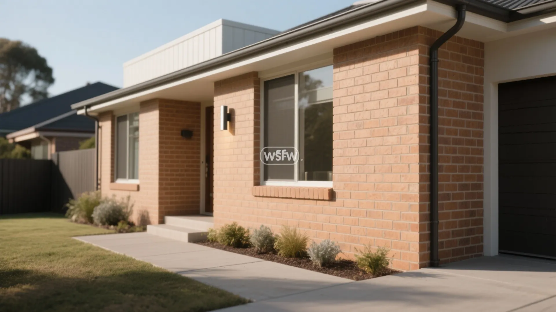 Warm Minimalist Brick Facade