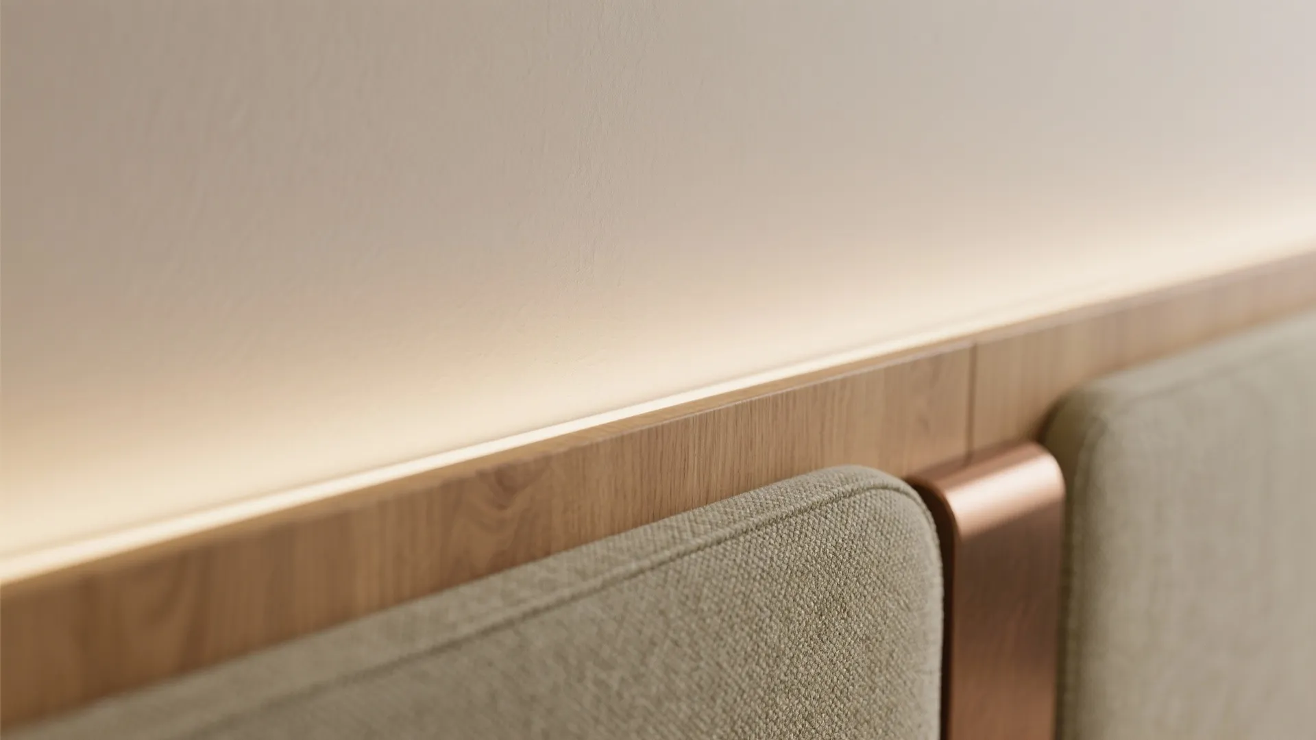 Warm Minimal Palette with Layered Lighting and Wood Accents