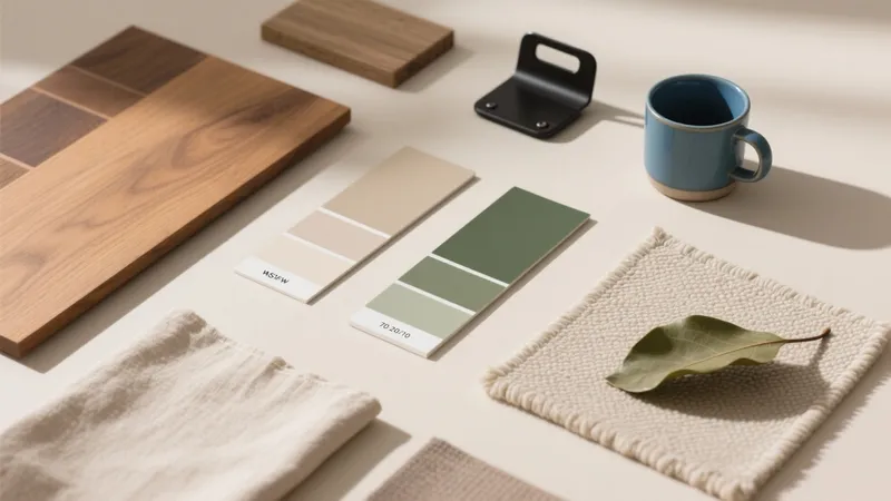 Earthy Tones & Natural Materials Interior Design Palette