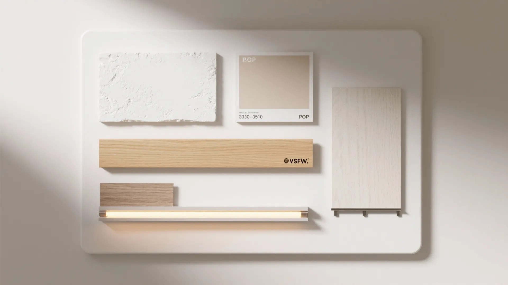 Warm Minimalism: POP + Wood Accents and Quiet Curves