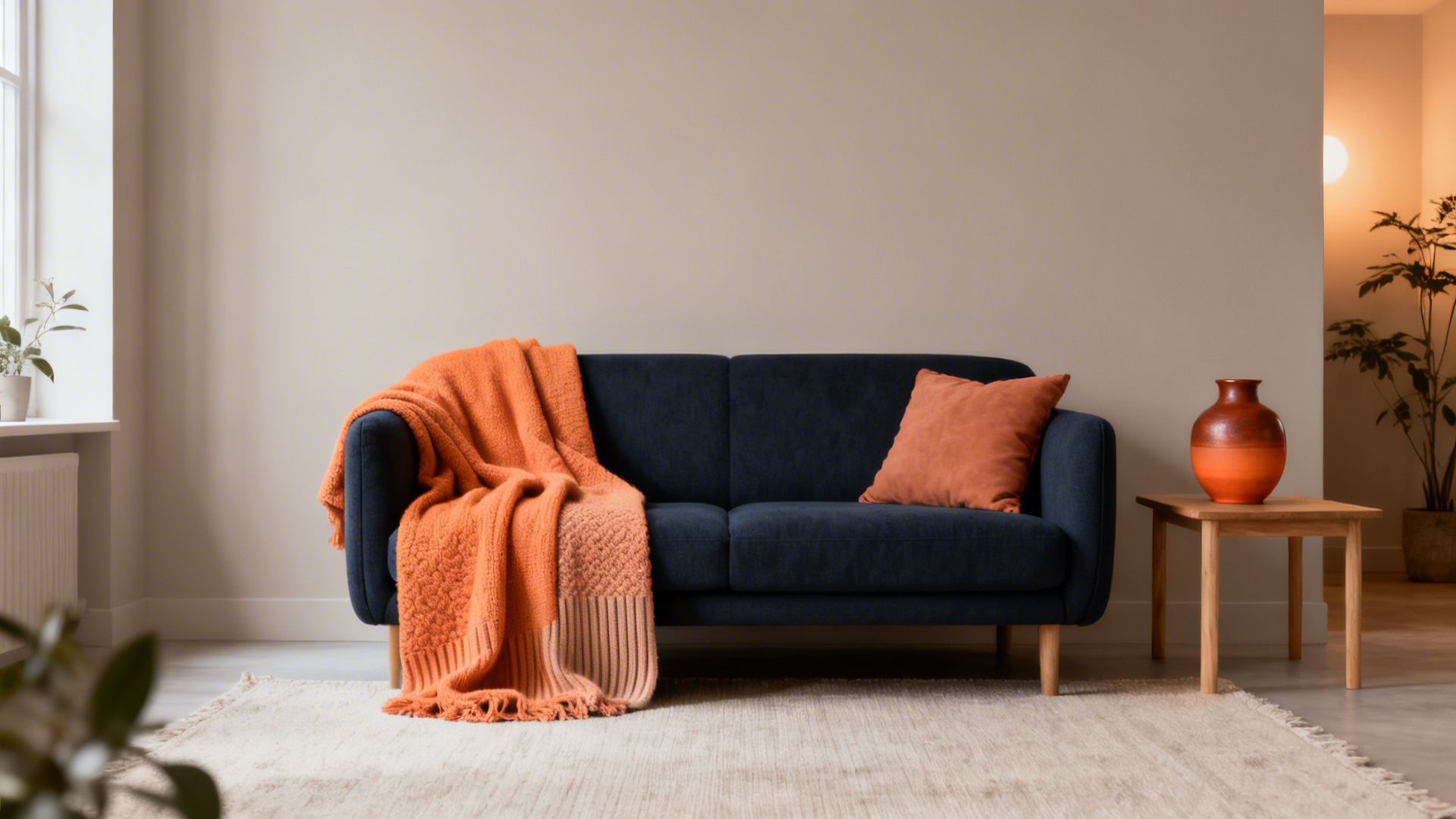 5 Navy Blue and Orange Living Room Ideas