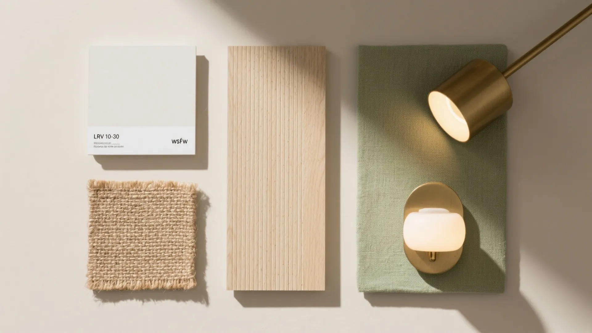 5) Calm minimalism with warm wood notes—not white-on-white