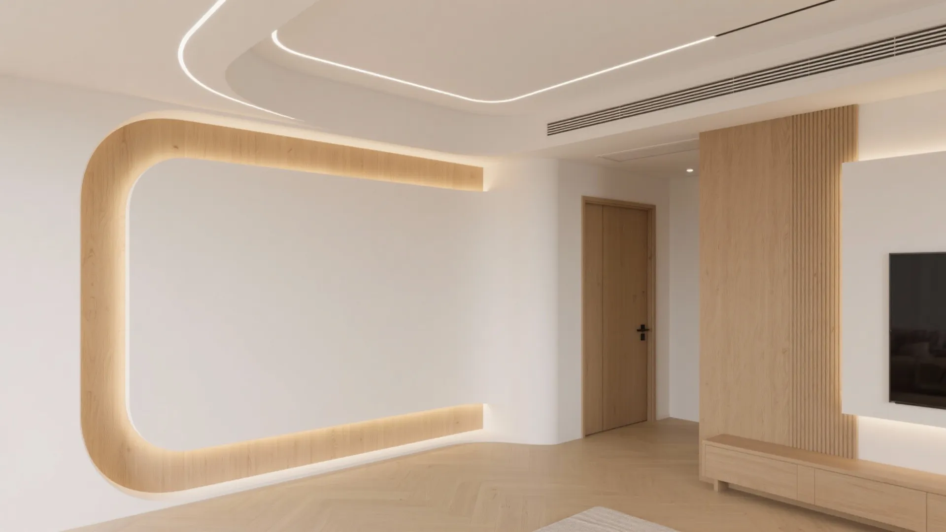 Warm Minimalism: POP + Wood Accents and Quiet Curves