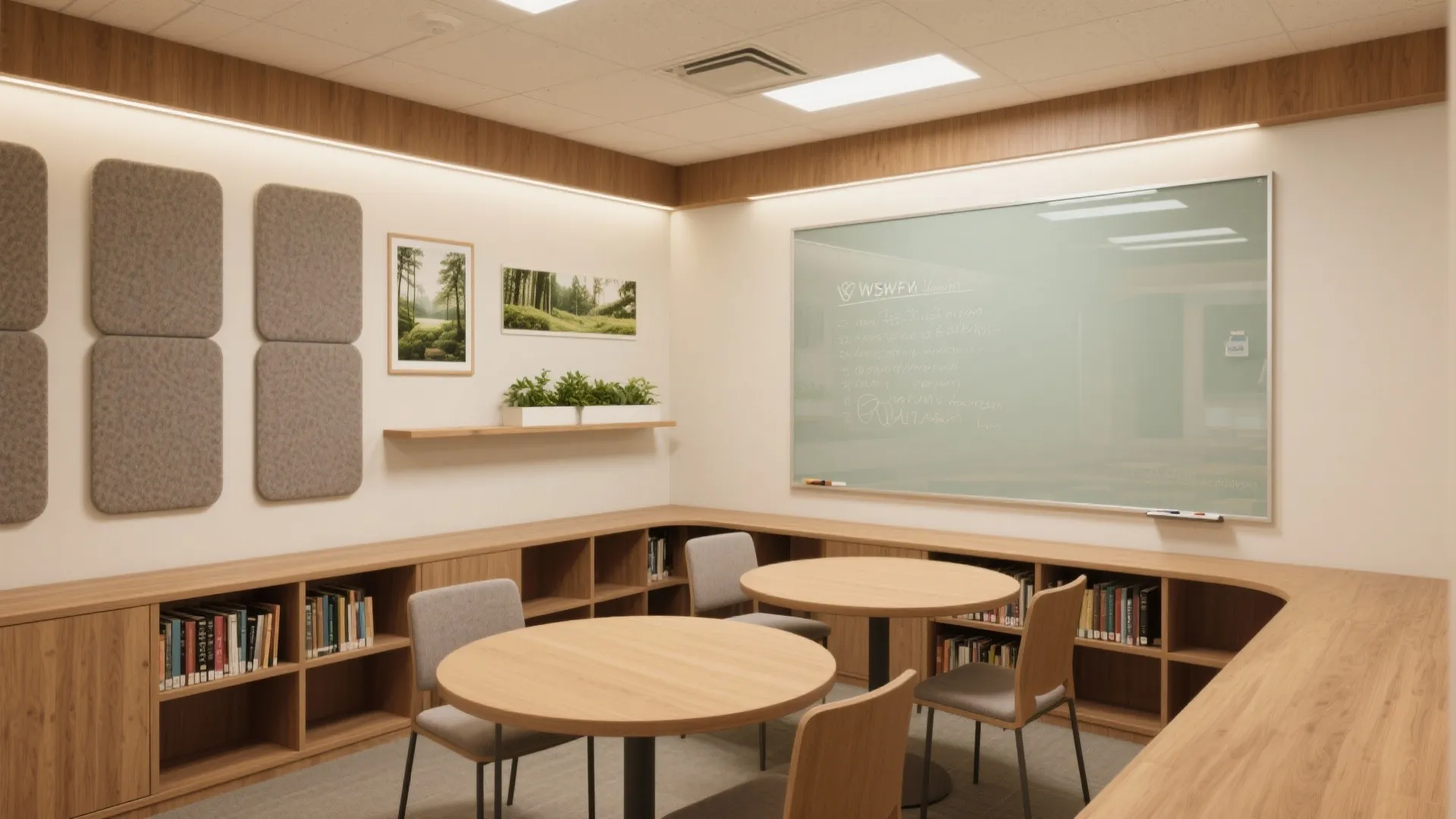 Warm minimalism with durable, cleanable finishes