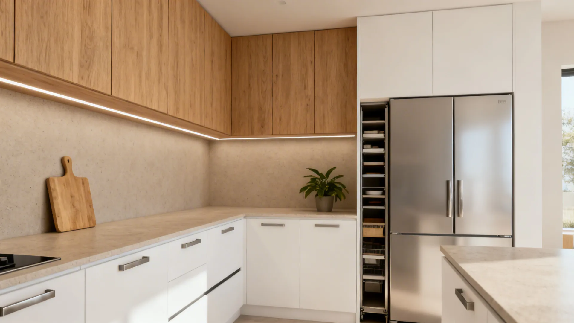 Warm Minimal Storage for Small Kitchens